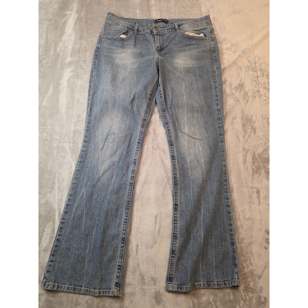 L.E.I Jeans Women's Junior Size 13 Blue Denim Ashley Low Rise Slim Boot